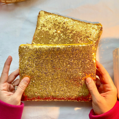 Zigzagdikis Gold Pul Payetli Makyaj Çantası